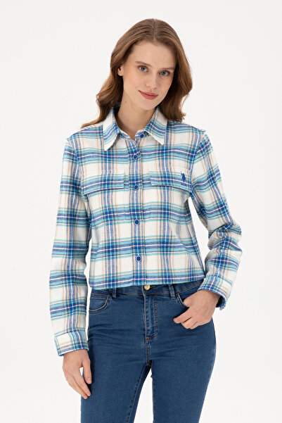 U.S. Polo Assn. Kadın Saks Uzun Kollu Gömlek 50291115-VR045