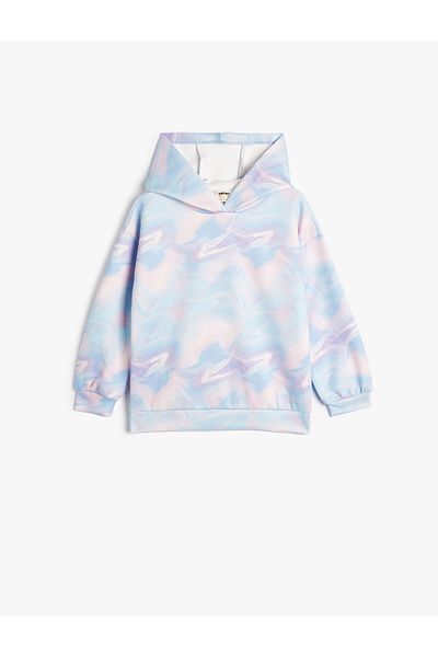 Koton Kapuzensweatshirt mit Batikmuster und langen Ärmeln