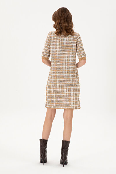 U.S. Polo Assn. Kadın Camel Bisiklet Yaka Triko Elbise 50293076-VR015