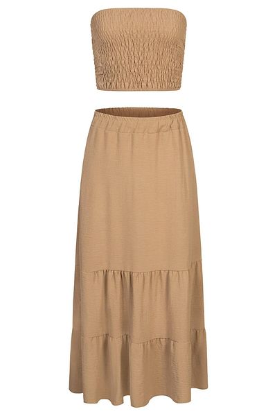 Cloud5ive Musselin Longform Stufenrock und Bandeau Top