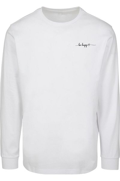 Merchcode Be Happy Longsleeve With Cuffrib