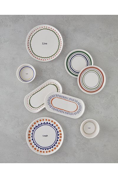 English Home Set de mic dejun din ceramică - 14 piese, 6 persoane, colorat