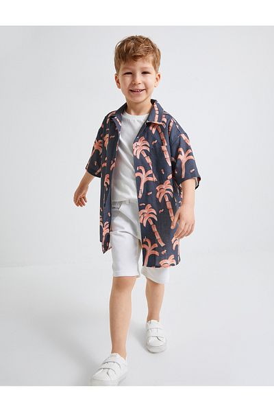 Koton Košile s krátkým rukávem s potiskem Cotton Palm Tree