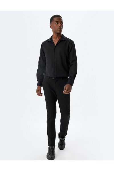 Koton Μακρυμάνικο πουκάμισο Basic Slim Fit, βαμβακερό μείγμα