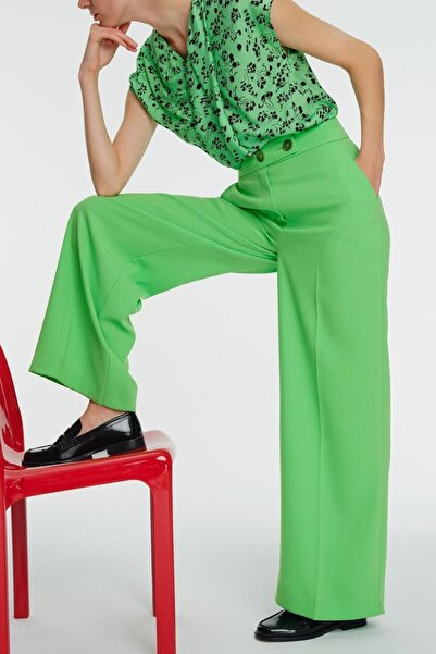 Exquise Ψηλόμεσο φαρδύ κρεπ παντελόνι