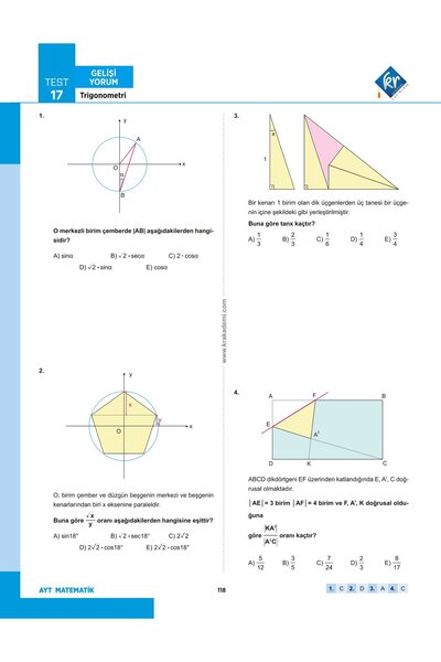 KR Akademi Yayınları Eyüp B. AYT Matematik Soru Bankası