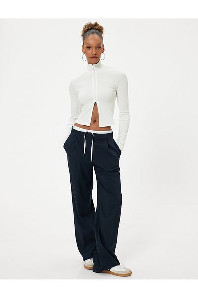 Koton Stand Collar Slim Fit Long Sleeve Camisole T-Shirt