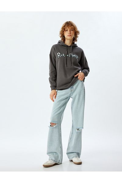 Koton Rick and Morty licencovaná oversize mikina s kapucí - zadní potisk