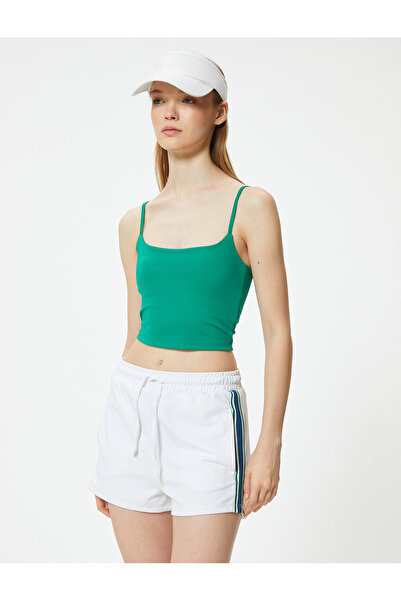 Koton Slim Fit Crop Sports Undershirt with Thin Straps