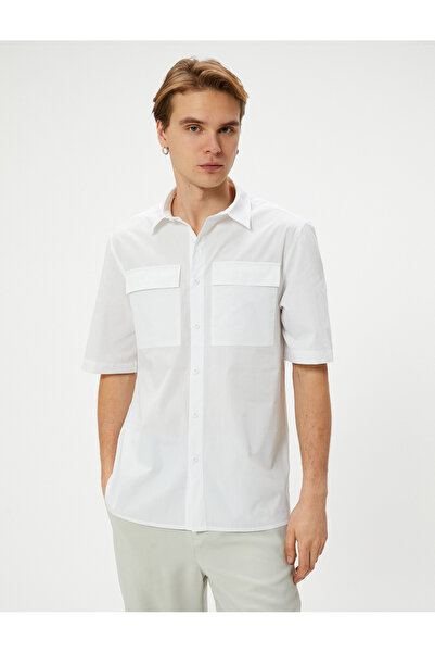 Koton Kurzärmliges Hemd mit Taschendetail – geknöpft
