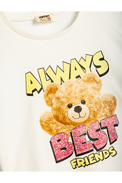 Koton Tričko Teddy Bear Oversize s potiskem - výstřih, krátký rukáv