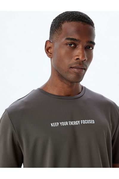 Koton Crew Neck Short Sleeve Sports T-Shirt - Back Printed