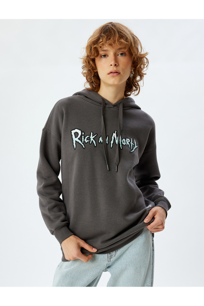 Koton Rick and Morty licencovaná oversize mikina s kapucí - zadní potisk