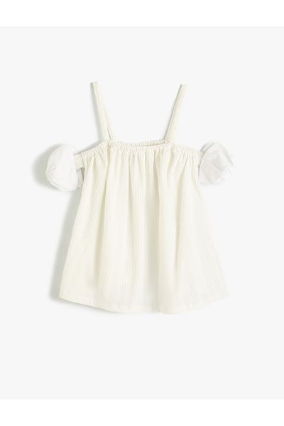 Koton Off Shoulder και ανάγλυφη μπλούζα με λουράκια