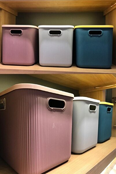 Bayev 3 Pieces Mix 21 Lt Storage Multi-Purpose In-Cabinet Organizer Box - Toy and Laundry Basket