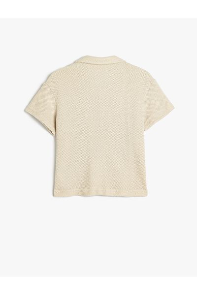 Koton Texturierte Baumwollmischung - Kurzarm-Oversize-Shirt