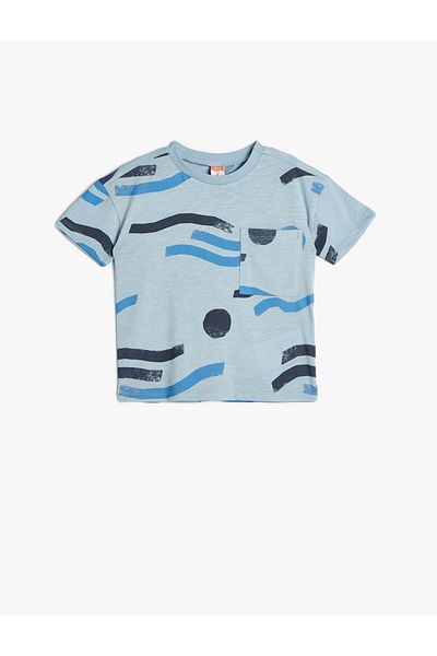 Koton Crew Neck Printed Cotton Short Sleeve T-Shirt