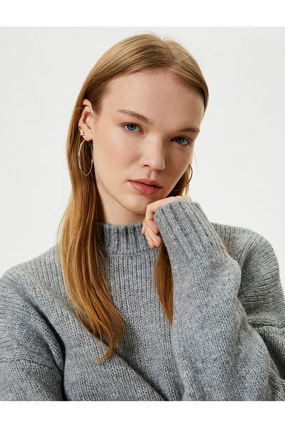 Koton Crew Neck Long Sleeve Knitwear Tunic - Acrylic Blended