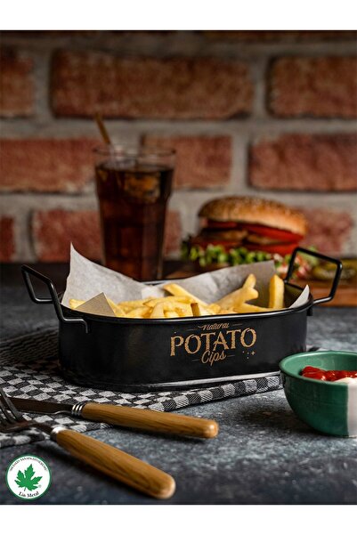 linmetal Viola Patates&Cips Sunum Tepsisi-Oval 21x13cm