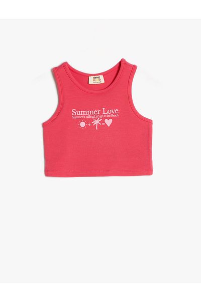 Koton Crew Neck Cotton Undershirt - Slogan Printed