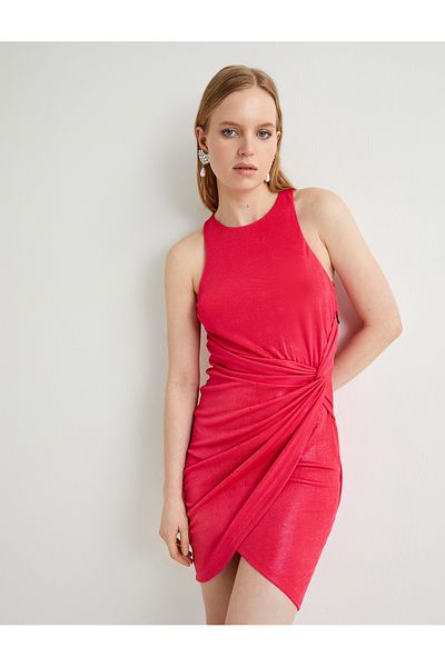 Koton Ärmelloses Minikleid - Zweireihig Neckholder und Drapierung Detailliert Gefüttert