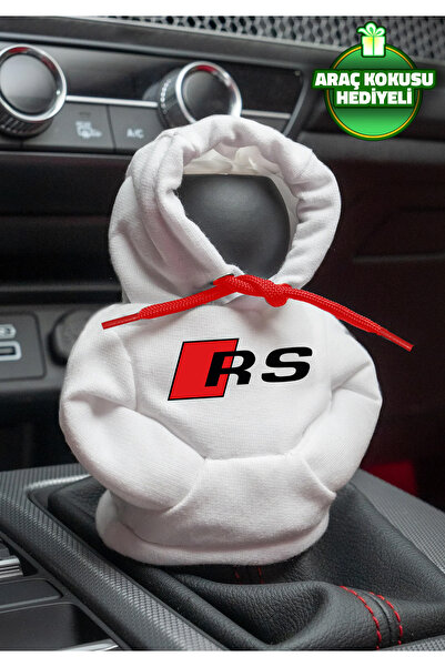 Freeyez Audi Rs White Red Gear Shift Hoodie - Car Wear & Fleece Knob Sweat