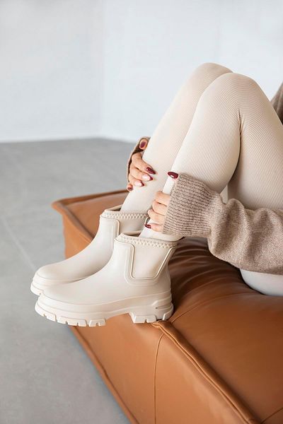 STRASWANS Beige Carmen Plastic Waterproof Women's Boots