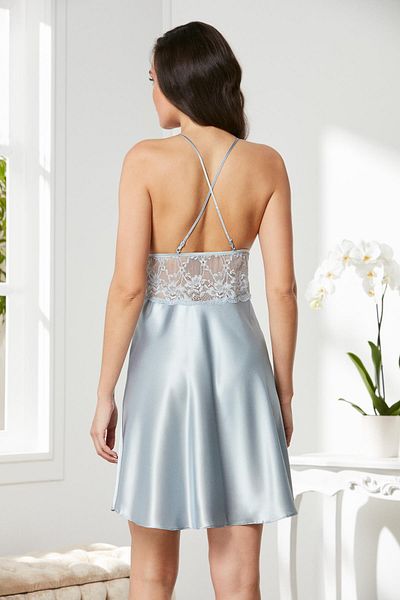 Pierre Cardin Дамска нощница от сатенена дантела - 850 Mist