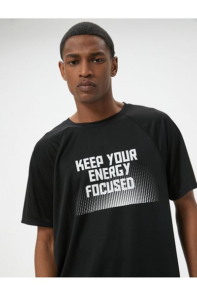 Koton Αθλητικό μπλουζάκι με κοντό μανίκι Crew Neck - Slogan Printed
