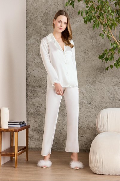 Pierre Cardin Saten Altılı Gelin Çeyiz Seti - 6960 Ekru