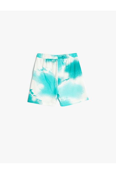 Koton Baumwoll-Batikmuster - Shorts mit Taschen und Bindeband in der Taille