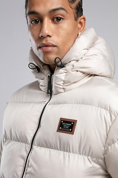 Lee Cooper Monce men's Hooded puffer jacket beige