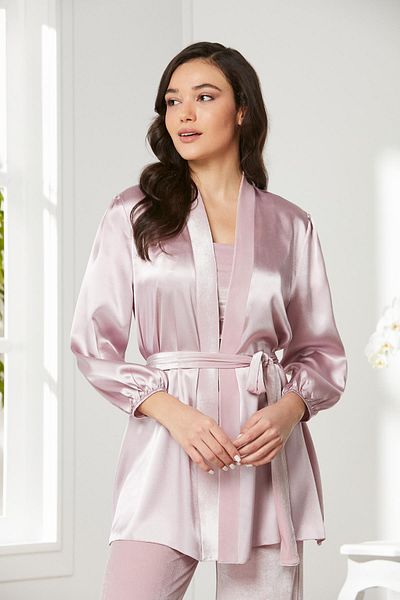 Pierre Cardin Velvet Satin 3-Piece Women's Crop Pajama Set - 2050