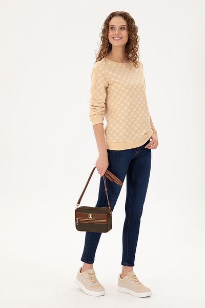 U.S. Polo Assn. Women's Khaki Canvas Crossbody Bag 50300319 -Vr027