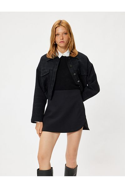Koton Fusta scurtă mini dublu cu talie standard - Slim Fit