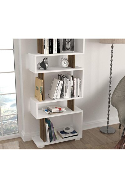 Dekorister Blok Kitaplık Beyaz-ceviz