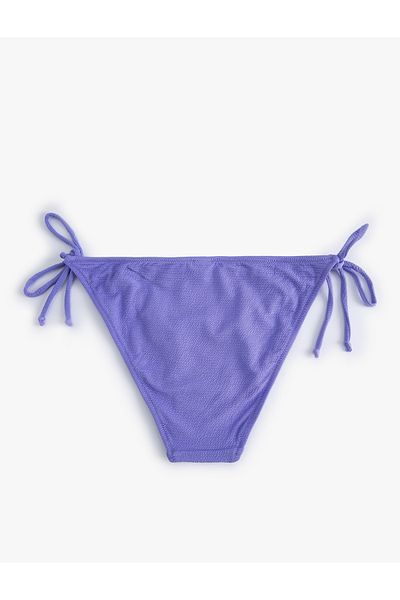 Koton Partea de jos de bikini cu șnur cu cravată laterală, talie obișnuită texturată