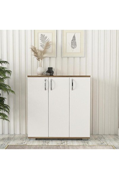 Dekorister Sinem Ayakkabılık Beyaz-ceviz