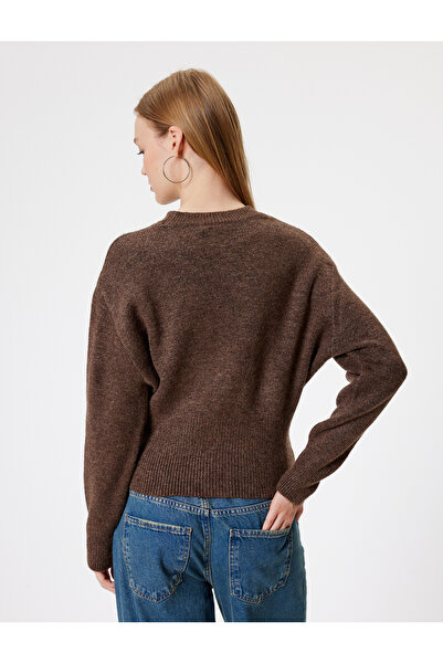 Koton Суичър с дълги ръкави и кръгла яка с цип и мека текстура