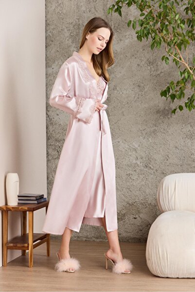 Pierre Cardin Saten Altılı Gelin Çeyiz Seti - 6960 Pudra