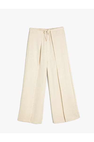 Koton Linen Blended Spanish Leg Basic Trousers