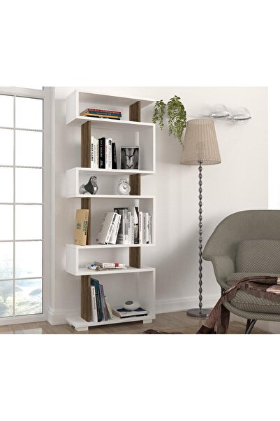 Dekorister Blok Kitaplık Beyaz-ceviz