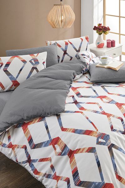 TABEA HOME Серия „Меки мечти“ - Комплект двоен памучен плик за завивка с чаршаф
