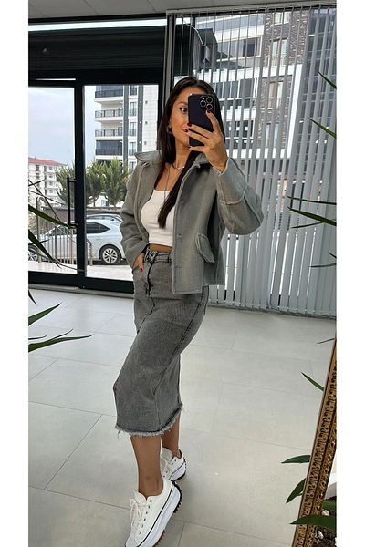 caddstore Fusta asimetrică din denim