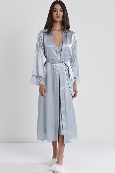 Pierre Cardin Saten Dantelli Gecelik Ve Sabahlık Takımı - 4370