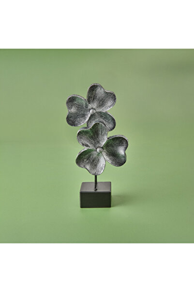 Evidea Deco Yonca Dekor - Gümüş / Siyah - 30 cm