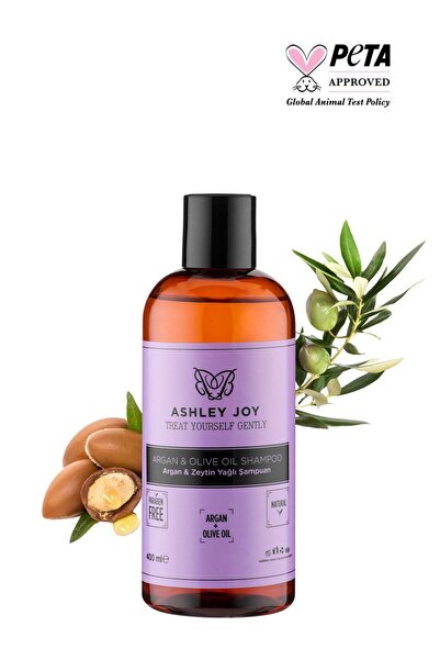 ASHLEY JOY Ince Telli Saçlar Için Argan & Zeytinyağlı Ağırlaştırmayan Bakım Şampuan 400 ml