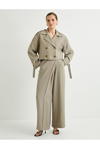 Koton Hose mit weitem Bein und hoher Taille aus Viskosemischung