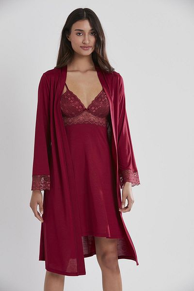 Pierre Cardin Combed Cotton Six-Piece Bridal Dowry Set - 5025 Claret Red