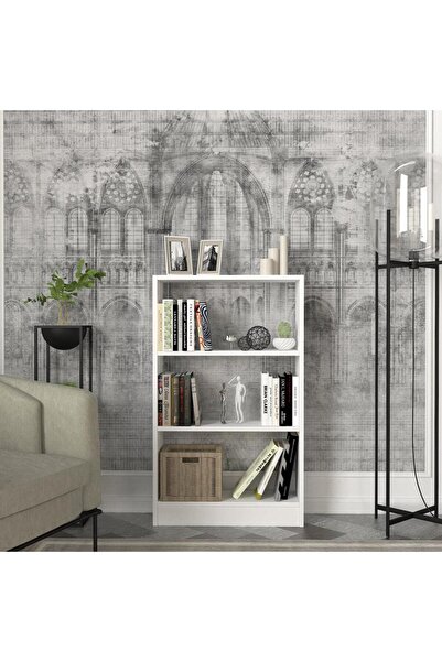 Dekorister Cella 3 Raflı Kitaplık Beyaz